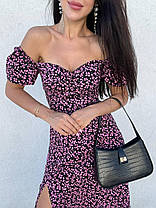 Жіноча квіткова літня сукня міді зі штапелю Smmk 9155, фото 5