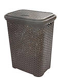 Кошик для білизни з кришкою 35 літрів коричневий К1-534 (Diomedea) 285*385*505 мм, фото 2