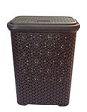 Кошик для білизни з кришкою 35 літрів коричневий К1-534 (Diomedea) 285*385*505 мм, фото 3