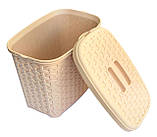 Кошик з кришкою 2,5 літрів бежевий К6-406 (Diomedea) 140*205*190 мм, фото 2