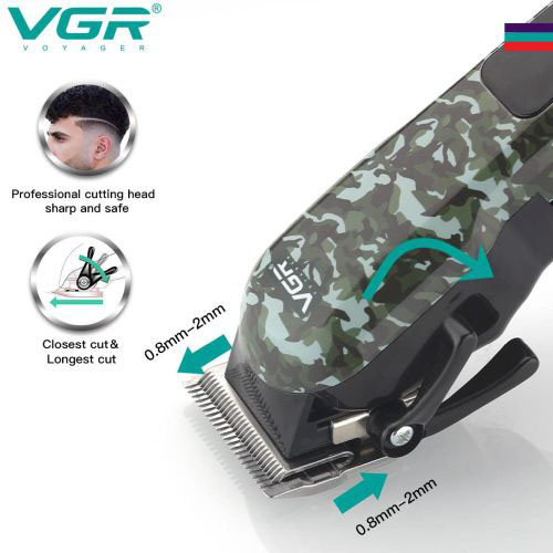 Перукарські машинки професійні VGR V-665, Електромашинка для волосся, Бритва LZ-806 для бороди