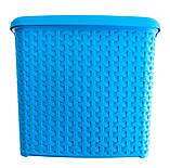 Кошик з кришкою 6 літрів блакитний К7-439 (Diomedea) 160*260*230 мм, фото 2