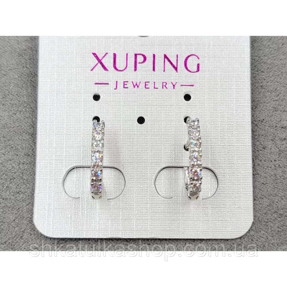 Сережки Xuping 2,6*15мм, англійський замок, 18к, фото 1