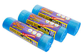 Сміттєві пакети КУЗЯ SERVICE 35 літрів із зав'язками (15 шт/уп) 51*53 см, щільність 15 мкм