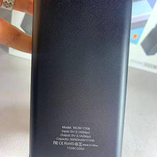 Портативний зарядний пристрій Power Bank WUW Y108 30000 mAh LED ліхтар Чорний, фото 5