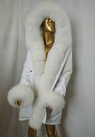 Женская зимняя белая парка, куртка с финским песцом Альбинос, 42-60 размеры