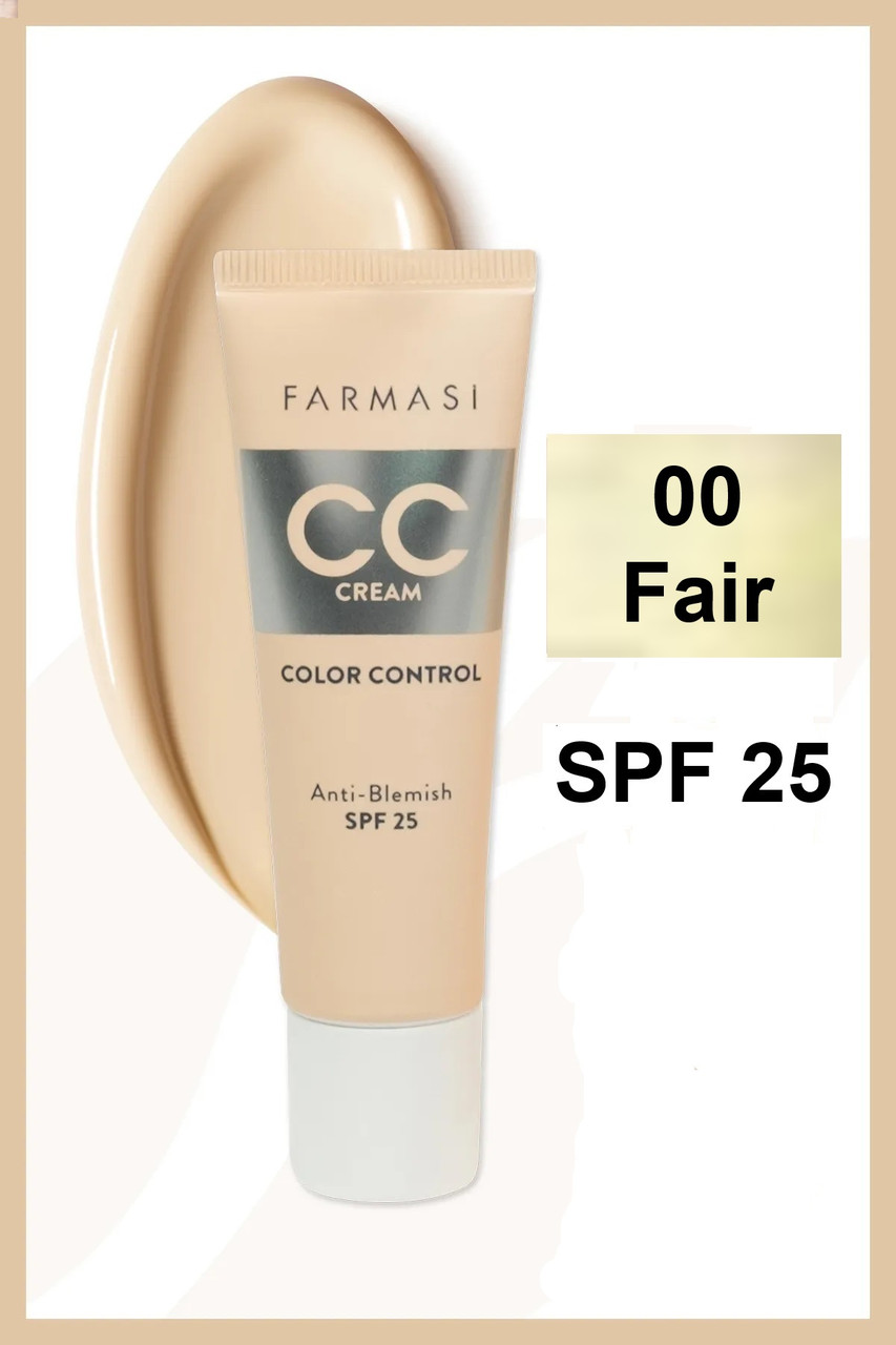 Тонуючий СС крем для обличчя Color Control Anti-Blemish SPF 25, 00 Fair, Farmasi, 30 мл