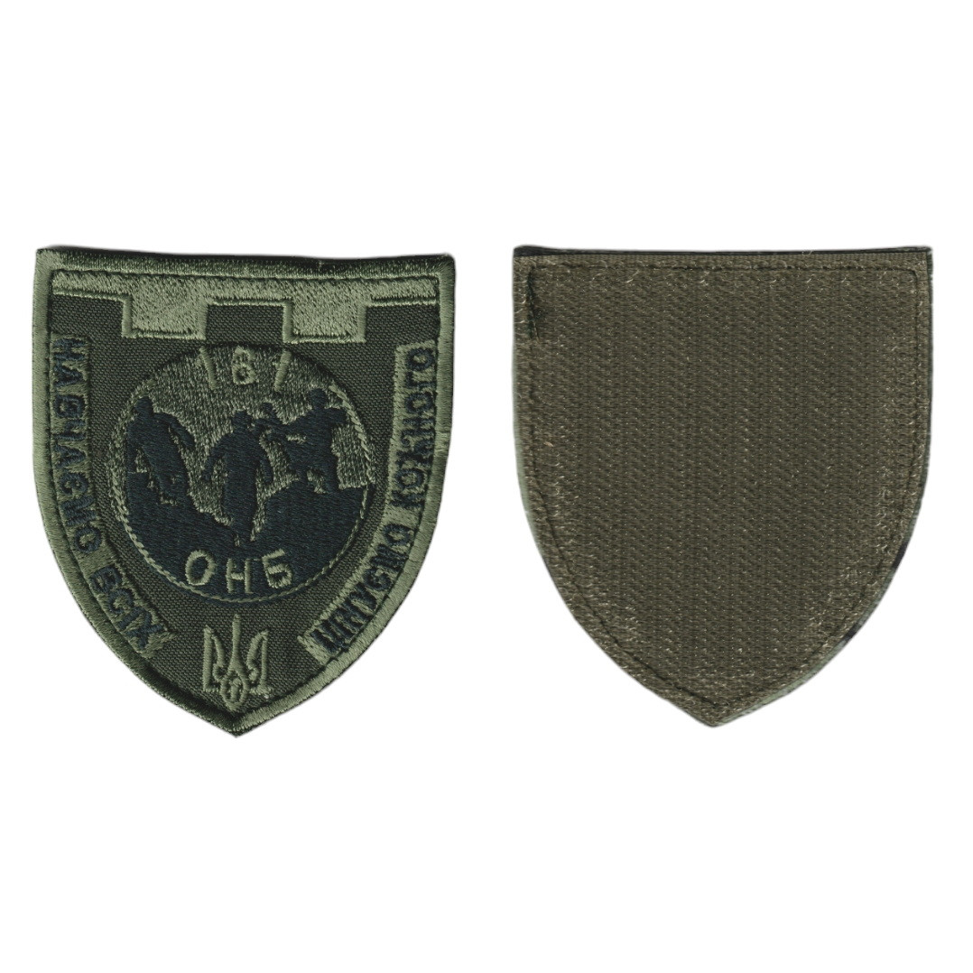 Шеврон ЗСУ, військовий / армійський, 181 ОНБ, на оливці, на липучці, 8 см * 7 см