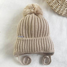 Зимова шапка для малюків Sweety об'єм 38 - 40 см (0 - 3 місяці) Kid's Fantasy Бежевий