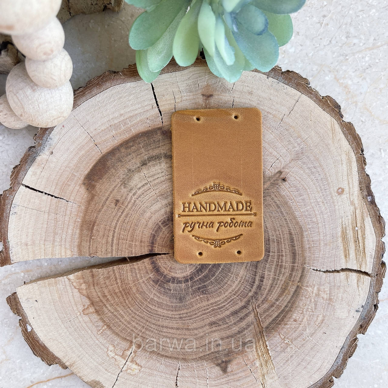 ШКІРЯНА БІРКА 6 х 3,5 см HANDMADE ручна робота