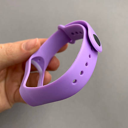 Ремінець для Xiaomi Mi Band 4 силіконовий кольоровий ремінець для фітнес трекера браслета мі бенд 4 бузковий BND, фото 3
