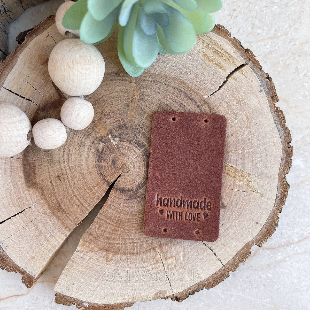 ШКІРЯНА БІРКА  6 х 3,5 см HANDMADE WITH LOVE