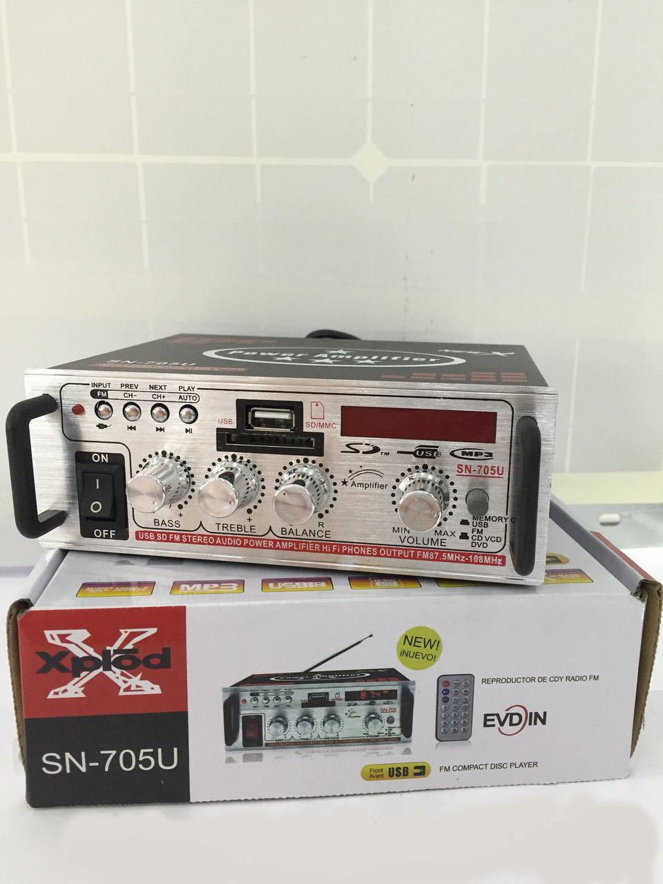 Підсилювач стереозвуку UKC SN-705U MP3/SD/USB/AUX/FM 12v/220v  