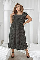 Платье сарафан женское штапель в горошек , размер 58