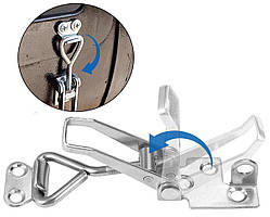 Клямка накидна з отвором під навісний замок. Замок для кофрів ящиків рундуків