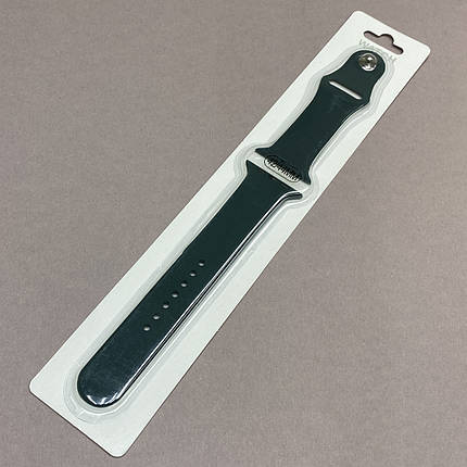 Ремінець для Apple Watch 45 розмір L силіконовий ремінець для годинника епл вотч 45 темно-зелений wtc, фото 1