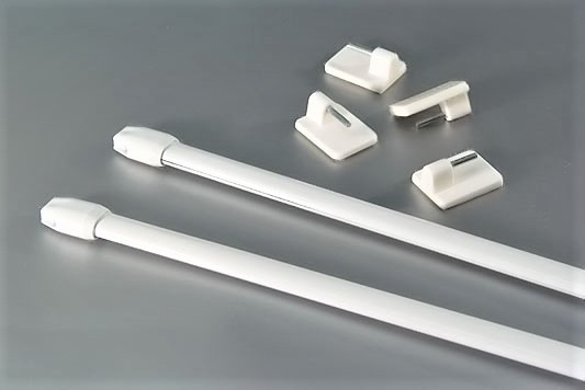 Карниз міні 40-60 см білий (метал, пара) для фіранок (Китай), фото 1