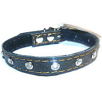 Нашийник для собак Алмаз натуральна шкіра Ш 12 мм Д 20-28 см чорний Franty 121014/1 чорний