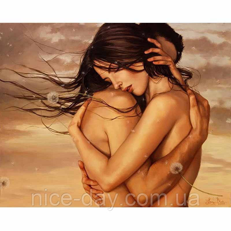 Картина для малювання камінням Diamond painting Алмазна вишивка "Закохані" повна викладка