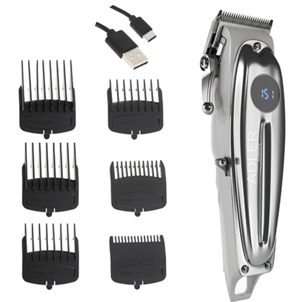 Машинка для стрижки волосся 6 насадок  Adler AD 2831 з дисплеєм, фото 1