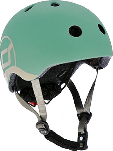 Шолом захисний дитячий Scoot and Ride, сіро-зелений, з ліхтариком, 45-51см (SR-181206-FOREST)