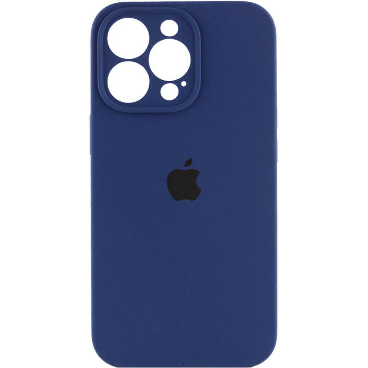 Чохол для iPhone 15 Pro Max Silicone Full Case Camera Protect, Темно-синій, захисний, м'який силікон, фото 1