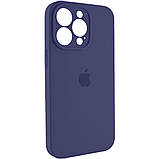 Чохол для iPhone 15 Pro Max Silicone Full Case Camera Protect, Темно-синій, захисний, м'який силікон, фото 2