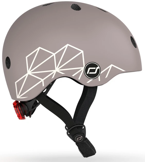 Шолом захисний дитячий Scoot and Ride, коричневий, з ліхтариком, 45-51см (SR-181206-BROWNLINES)