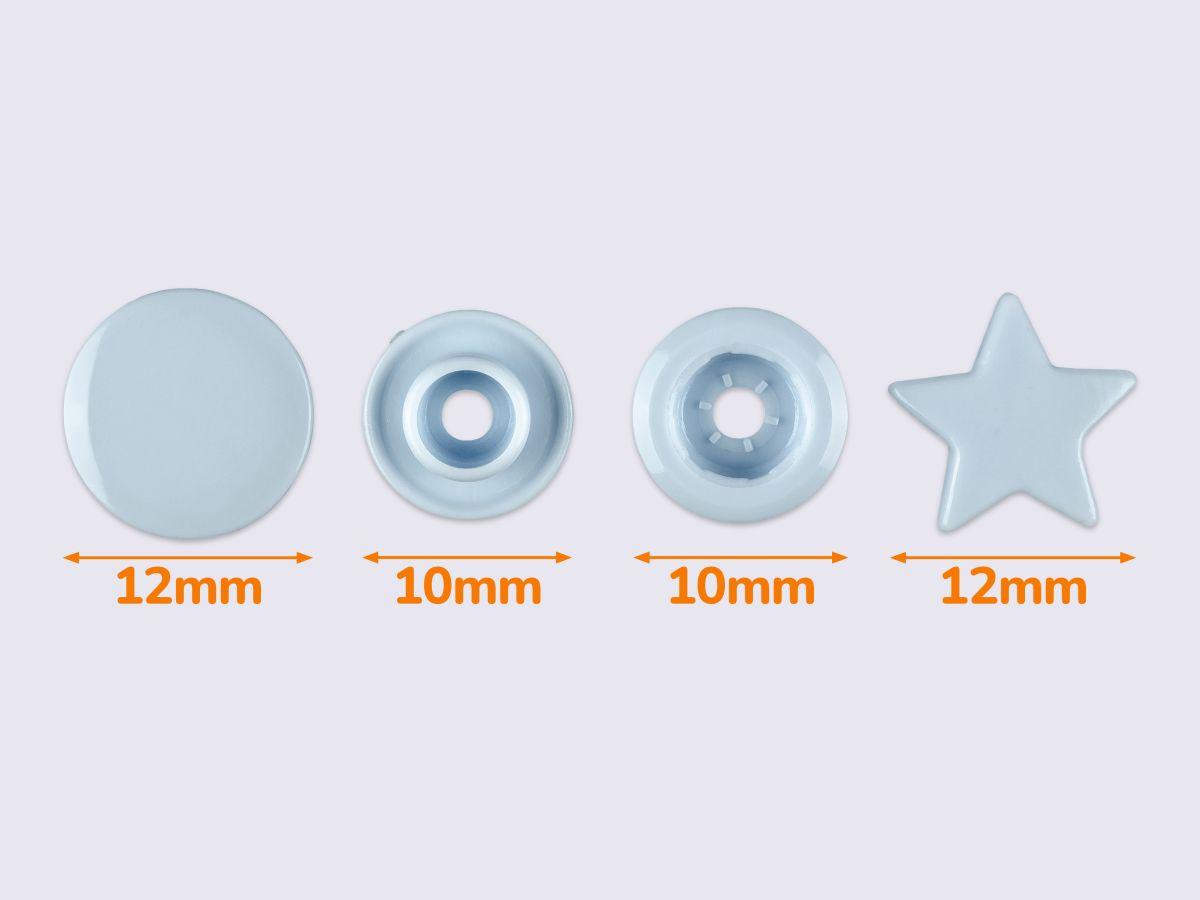 Кнопки пластикові KAM - ЗІРКА світло-блакитні B20 (1000 шт), фото 1