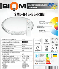 Світильник світлодіодний Biom SMART SML-R45-55-RGB 3000-6000K 55Вт с д/у, фото 5