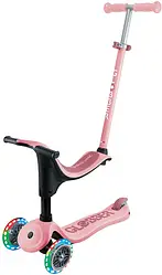 Самокат GLOBBER серії GO UP SPORTY пастельно-рожевий, до 20/50кг, 1+, колеса що світяться (452-710-4)