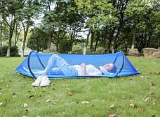 Кемпінговий нейлоновий гамак-спальник з москітною сіткою "Hammock" синій, фото 6