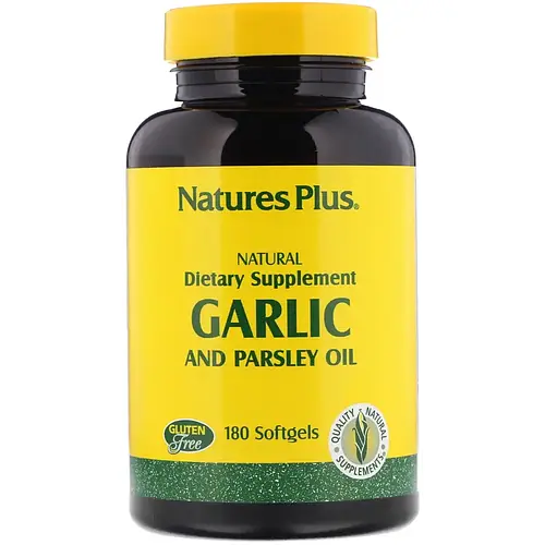 Масло чеснока и петрушки Nature's Plus (Garlic and Parsley Oil) 180 ...