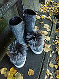 Жіночі чобітки валянки демісезонні з валяної вовни з помпоном ТМ Bona Mente, фото 2