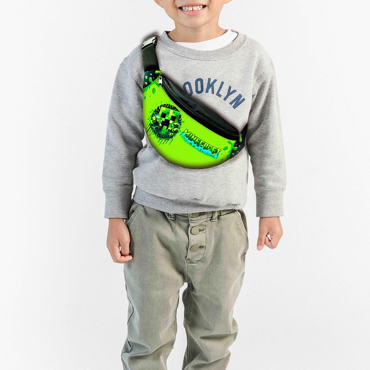 Сумка-бананка дитяча майнкрафт кпіпер "Minecraft" з принтом ,32х15см,сумка для хлопчика через плече (0644), фото 1