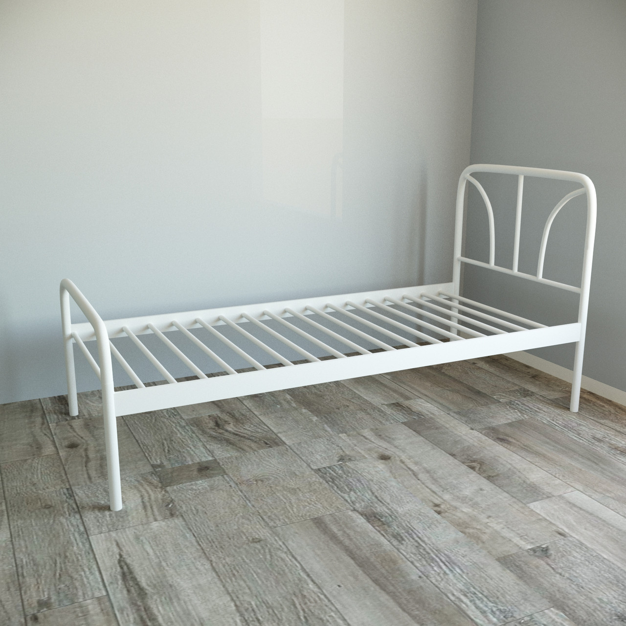 Ліжко Tobi Sho RELAX-1 односпальне металеве для дачі, готелів 200X80 Білий, фото 1