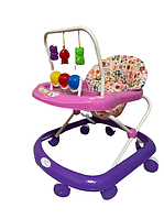 Ходунки дитячі JOY 992 5 положень висоти ігрова панель музичних квіточок фіолетовий