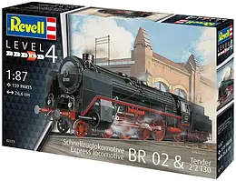 Збірна модель-копія Revell Експрес локомотив BR02 з тендером 2'2'T30 рівень 4 масштаб 1:87 (RVL-02171)