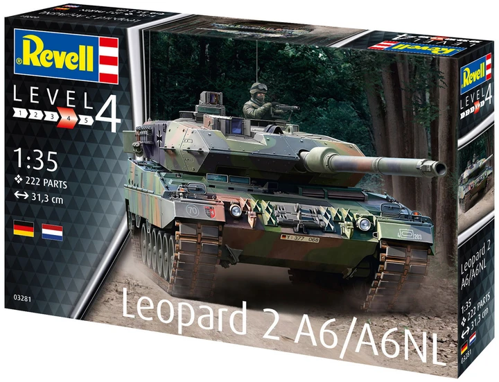 Збірна модель-копія Revell Танк Леопард 2 A6/A6NL рівень 4 масштаб 1:35 (RVL-03281)