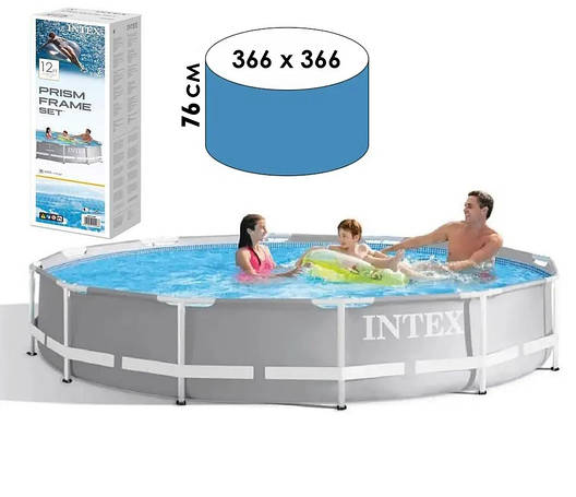 Басейн каркасний Intex 26710 (366 X 76 см) Інтекс підвищеної якості. Бассейн каркасный Интекс., фото 1