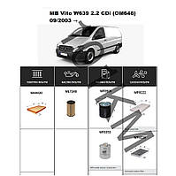 Комплект фільтрів MB Vito (W639) 2.2 CDi (OM646) (2003-) WIX