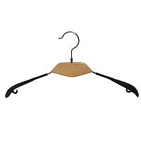 Плечики металлические для верхней одежды с деревянной вставкой (светлое дерево)