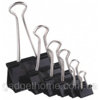 ТОП! Біндер металевий H-Tone 32 мм, 12 шт ,чорні (BIND-HT-JJ40316-32) - (gHome), фото 1