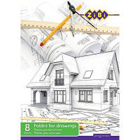 ТОП! Папка для креслення ZiBi А4, 8 sheets, 160 г/м2 (ZB.1400) - (gHome)