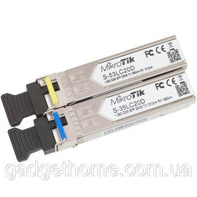 ТОП! Модуль SFP Mikrotik S-35/53LC20D, 1.25 G, 20 км, LC (S-3553LC20D) - (gHome), фото 1
