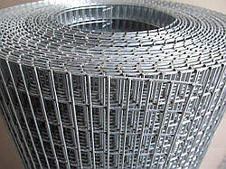 Зварна оцинкована сітка для кліток. Осередок: 25х12,5мм., Ø 2,0 мм, Ширина: 1м.