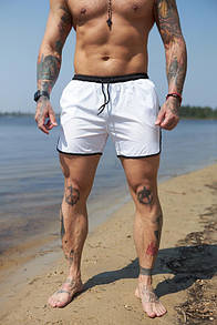 Білі шорти для пляжу Intruder з чорною окантовкою