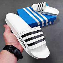 Чоловічі Білі Шльопанці Adidas Сланці Тапочки Адідас (розміри: 41,42,44,45)