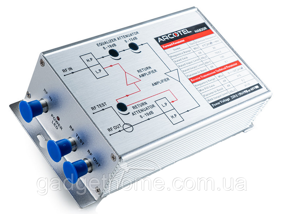 ТОП! Абонентський підсилювач ARCOTEL HA830R65-220V з зворотним каналом 5-65 МГц - (gHome), фото 1