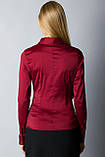 Жіноча блузка з довгим рукавом, колір бордо і сталевий, фото 2